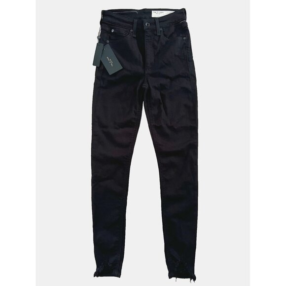 Rag & Bone New York Nina High Rise Skinny Rip Hem Jeans ( 23 ) - Picture 3 of 5